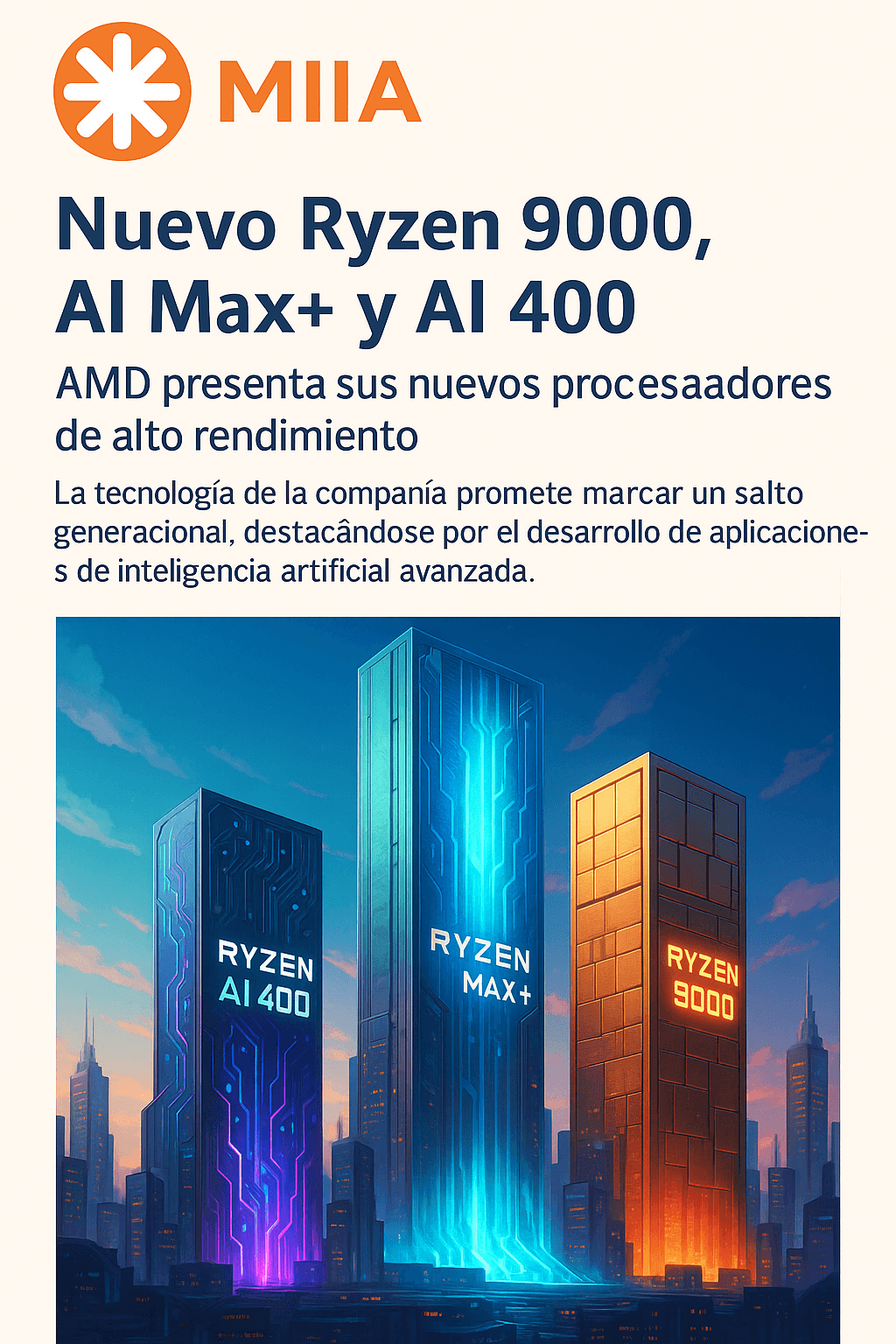 AMD impulsa Ryzen de nueva generación para IA y gaming avanzado