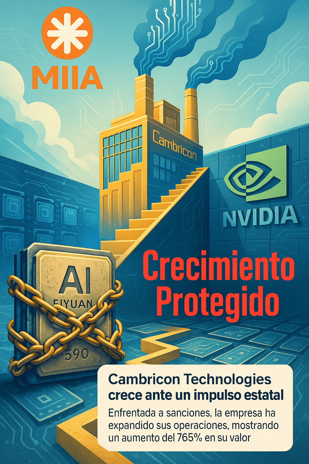 Cambricon multiplica su valor a $68,000M impulsada por EEUU