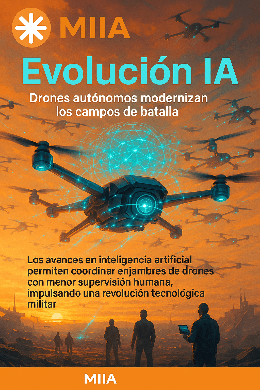 Dron comandante coordina enjambre en operaciones militares en Ucrania