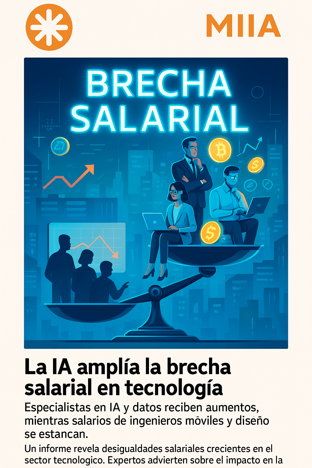 Salarios tech en España: IA impulsa crecimiento frente a estancamiento general