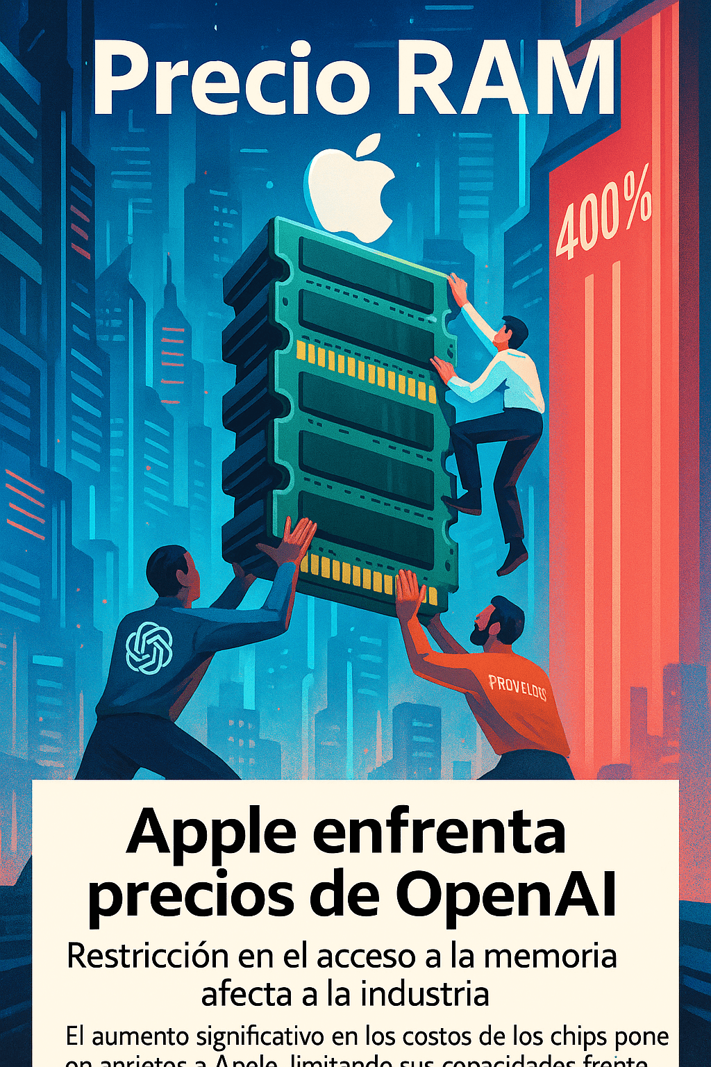 Impacto de la subida de precios de RAM en rendimiento y costos de Apple