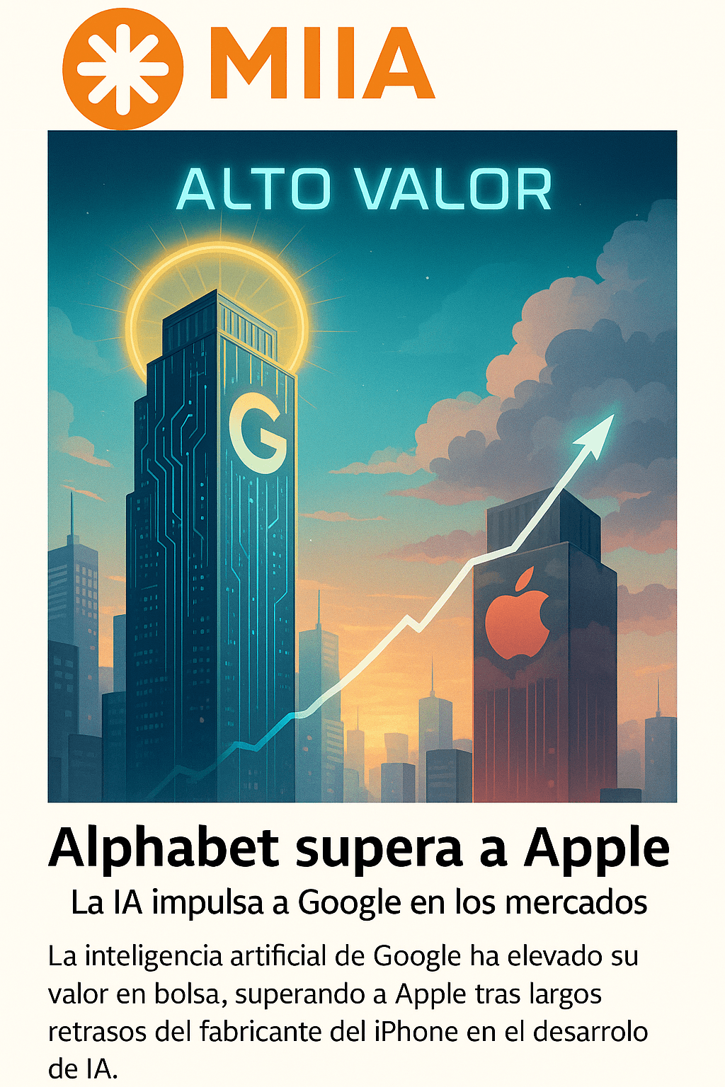 Alphabet supera a Apple como empresa líder gracias a su avance en IA