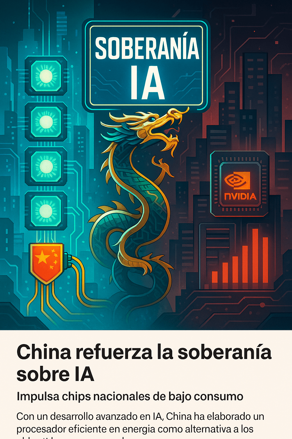 Estrategia China para IA: energía subsidiada frente a chips Nvidia