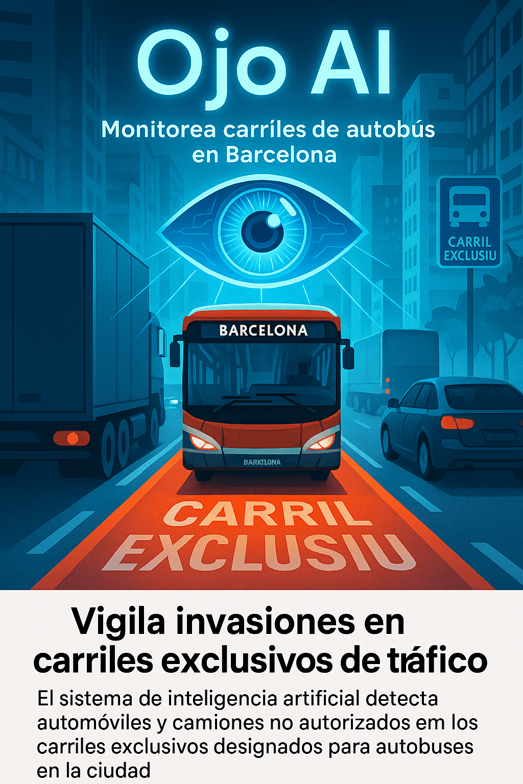 Barcelona implementa cámaras IA en autobuses para fiscalizar carril bus