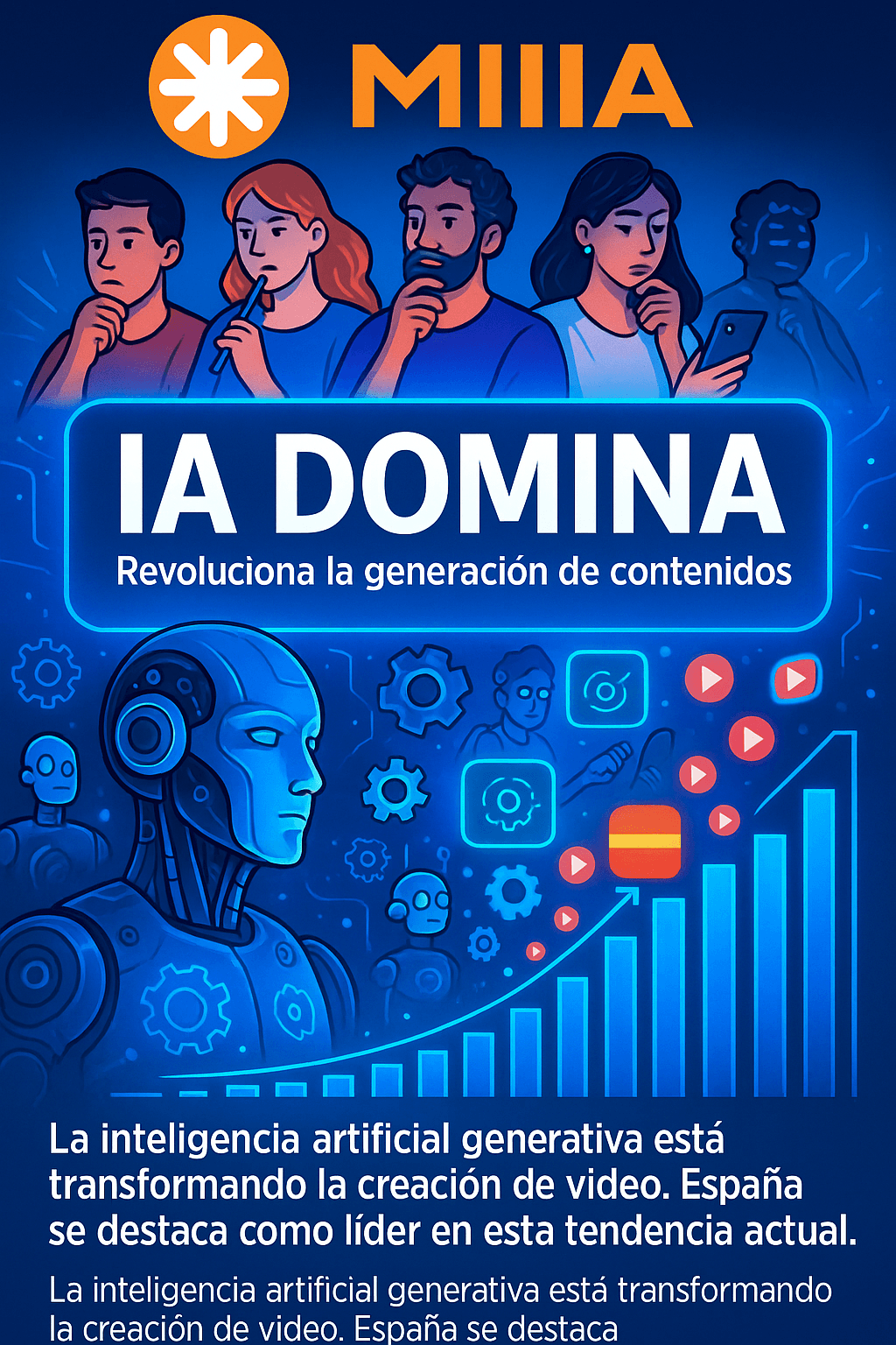 España destaca en crecimiento de videos generados por IA en YouTube