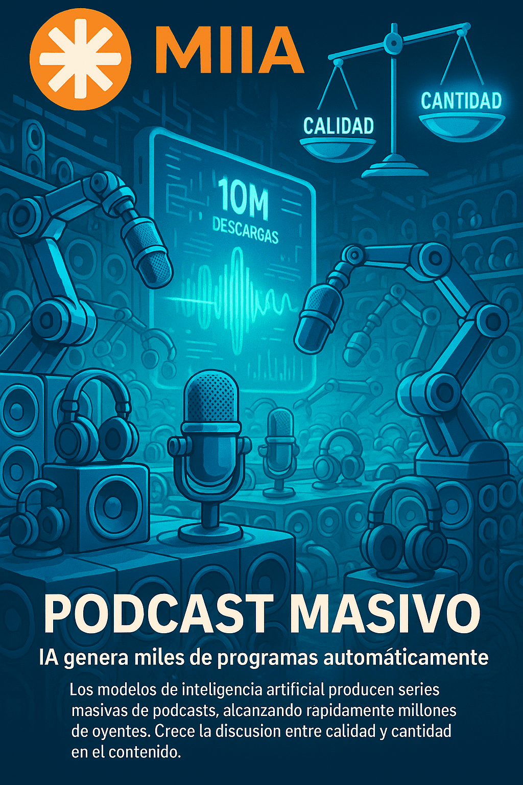 IA impulsa producción masiva: 3.000 podcasts generados semanalmente