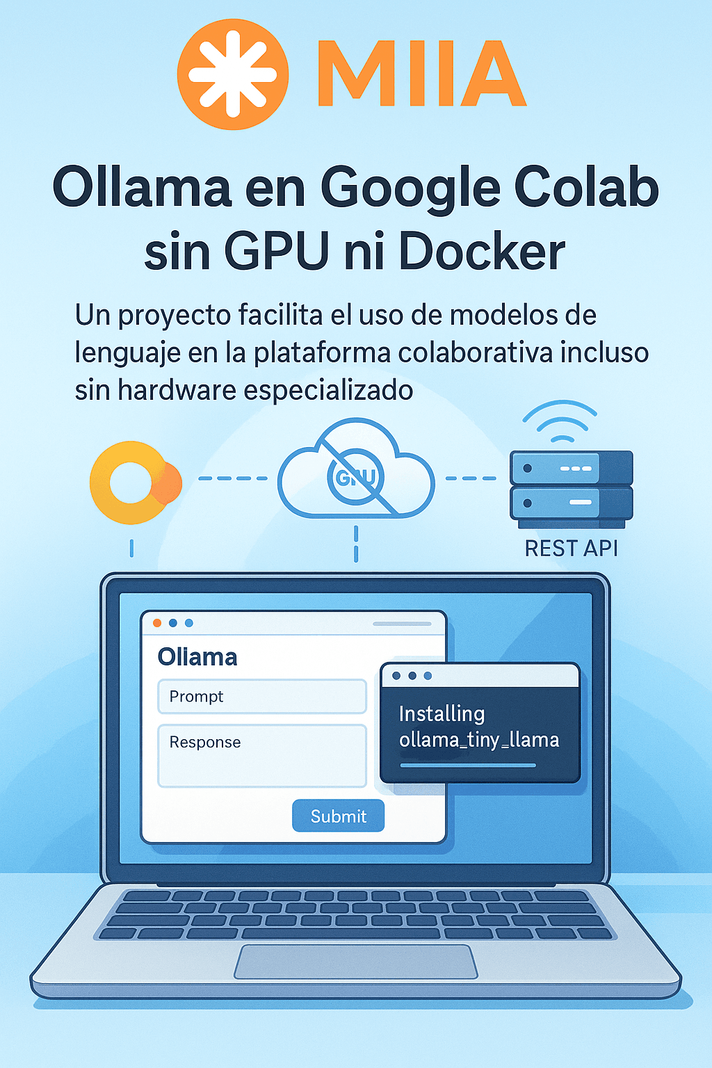 Implementación de Entorno Ollama en Colab para Workflow LLM Autohospedado