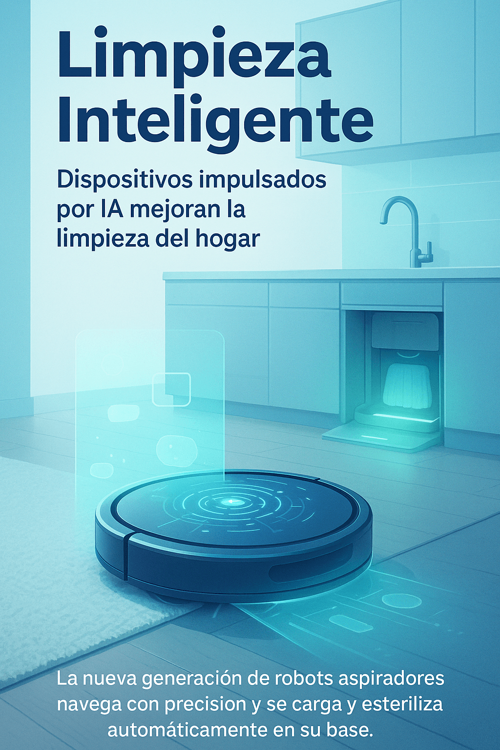 Robot aspirador compacto de LG con baja sonoridad y mopa integrada