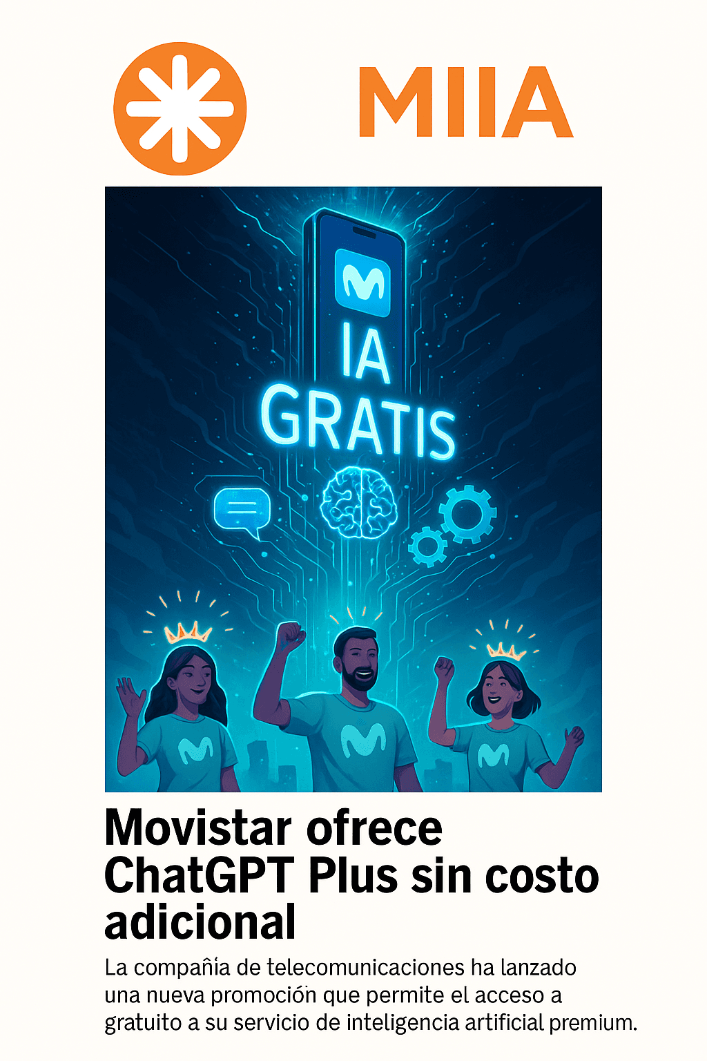 Telefónica integra ChatGPT Plus gratis por seis meses para clientes Movistar